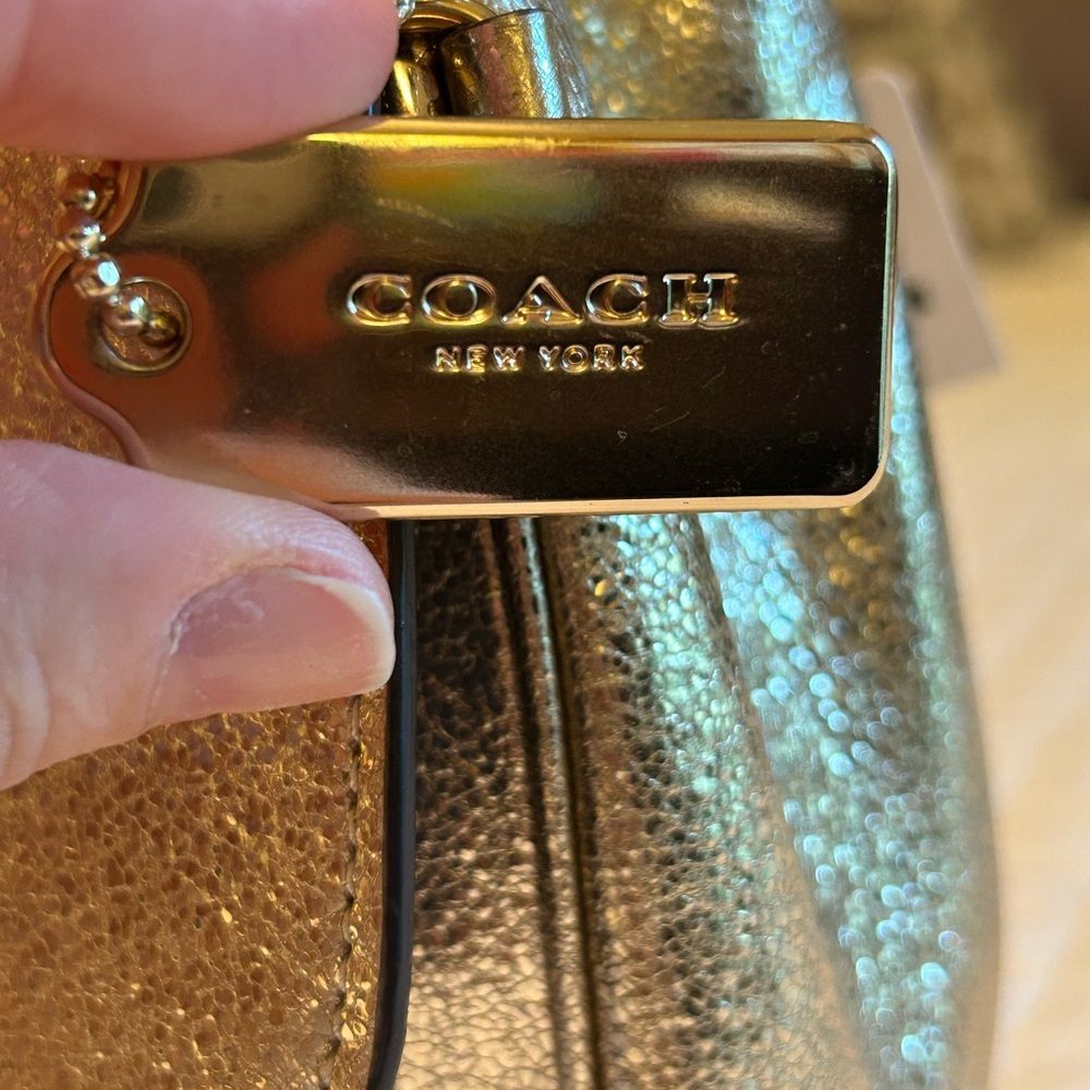 Coach Cassidy Crossbody/Shoulder Bag in Crinkle Metallic Gold - Picture 9 of 16